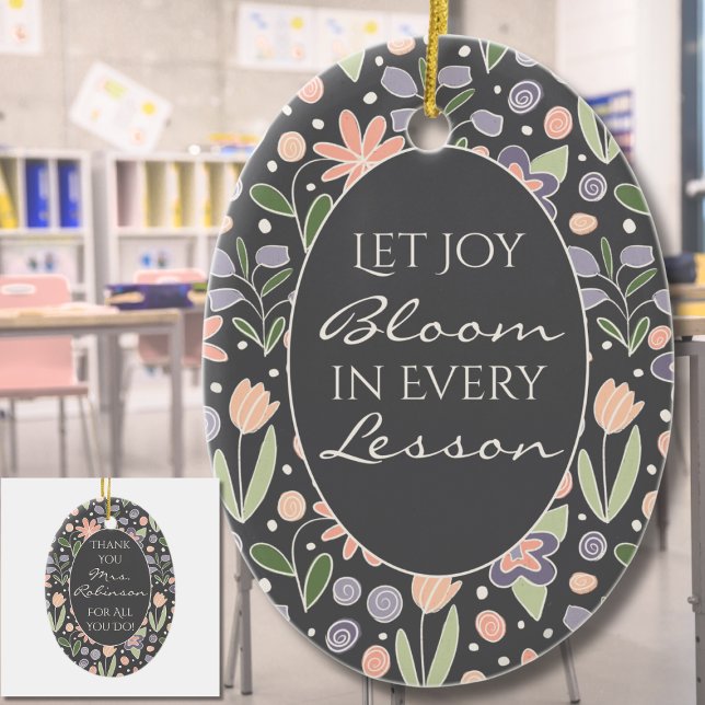 Personalised Teacher Appreciation Ornament (Personalized Teacher Appreciation Ornament | Custom Name Floral Keepsake)