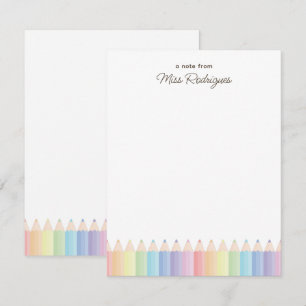 Personalised Teacher Appreciation Pastel Rainbow Card