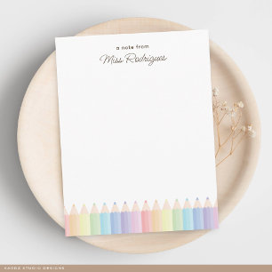 Personalised Teacher Appreciation Pastel Rainbow Card