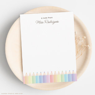 Personalised Teacher Appreciation Pastel Rainbow Card