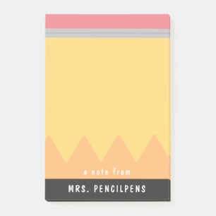 Personalised Teacher Appreciation Pencil Style Post-it Notes