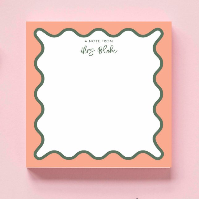 Personalised Teacher Appreciation Whimsical Wavy Notepad (Creator Uploaded)