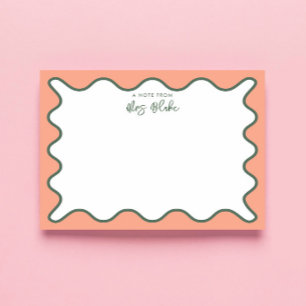 Personalised Teacher Appreciation Whimsical Wavy Notepad