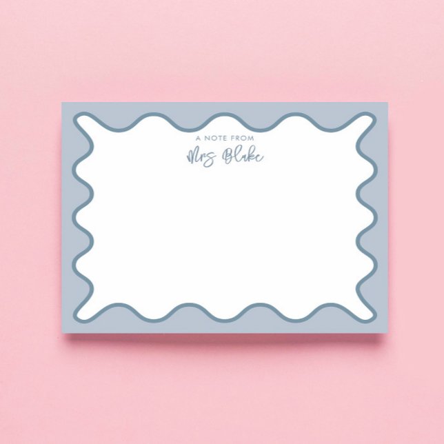Personalised Teacher Appreciation Whimsical Wavy Notepad (Creator Uploaded)