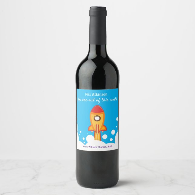 Personalised Teacher Appreciation Wine Label (Front)