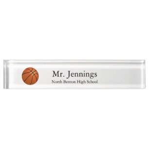 Personalised Teacher Basketball Theme Nameplate