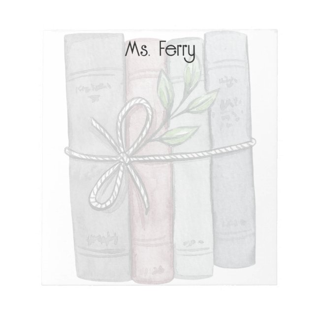 Personalised teacher books bound with twine notepad (Front)