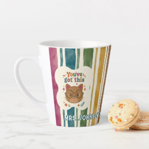 Personalised Teacher Cat Mug Custom Name & Grade