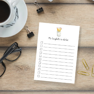 Personalised Teacher Checklist / To-do List Post-it Notes
