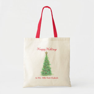 Personalised teacher Christmas Tote Bag