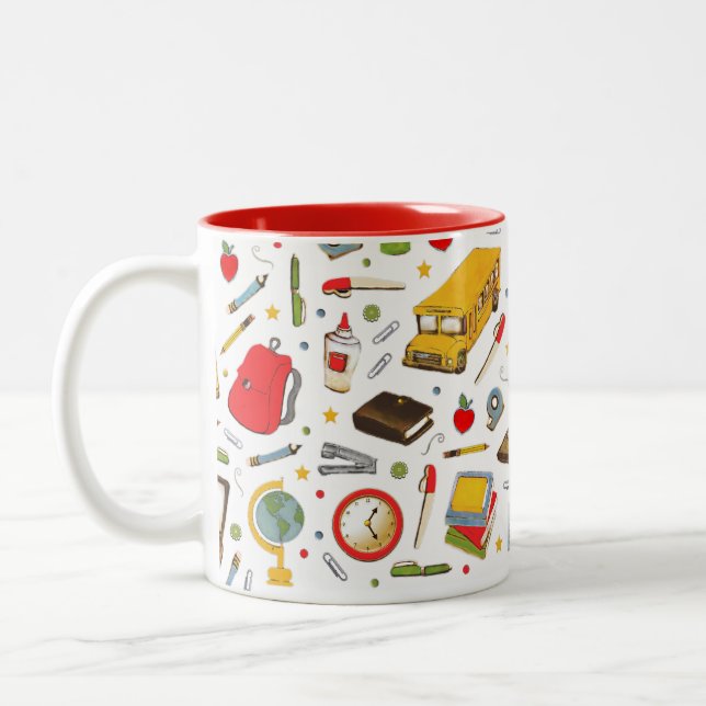 personalised teacher collectable Two-Tone coffee mug (Left)