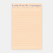 Personalised Teacher Coloured Dots Lined