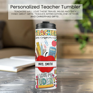 Personalised Teacher Colourful Inspiring Thermal Tumbler