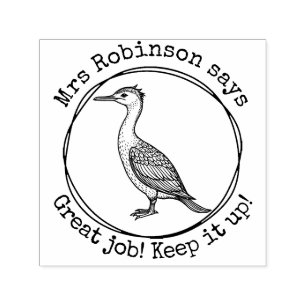 Personalised Teacher Cormorant Great Work Class Self-inking Stamp