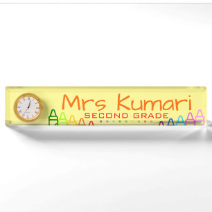 Personalised Teacher Crayon Design Nameplate
