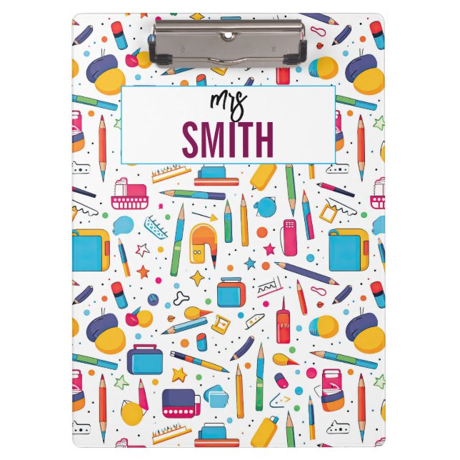 Personalised Teacher – Custom Name Back to school Clipboard (Front)