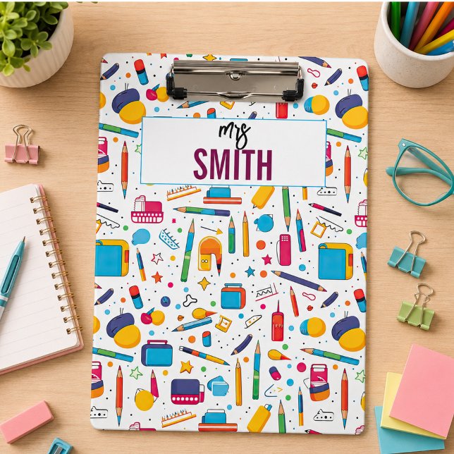 Personalised Teacher – Custom Name Back to school Clipboard (Personalized Teacher – Custom Name Back to school Clipboard)