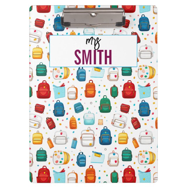Personalised Teacher – Custom Name Back to school Clipboard (Front)