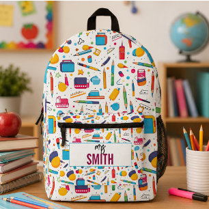 Personalised Teacher – Custom Name Back to school Printed Backpack