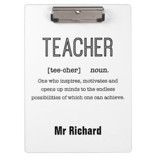 Personalised Teacher Definition Clipboards