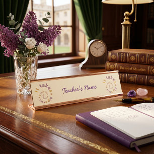 Personalised Teacher Desk Name Plate - Spiral Rain