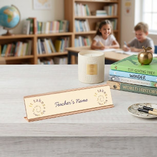 Personalised Teacher Desk Name Plate - Spiral Rain