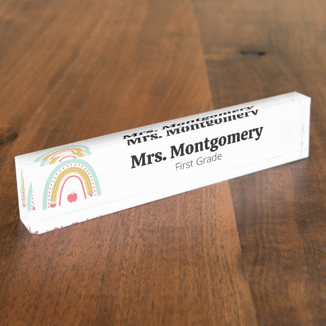 Personalised Teacher Desk Plate Gift  (Side)