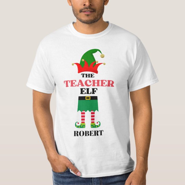 Personalised Teacher Elf T-Shirt (Front)