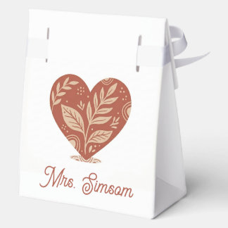 Personalised Teacher Favour Boxes – Red Heart