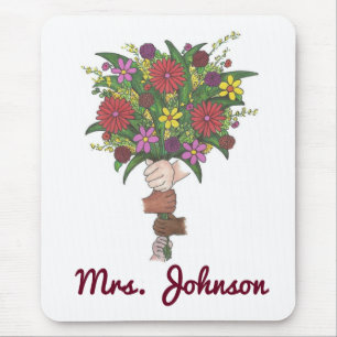 Personalised Teacher Flower Bouquet Mousepad