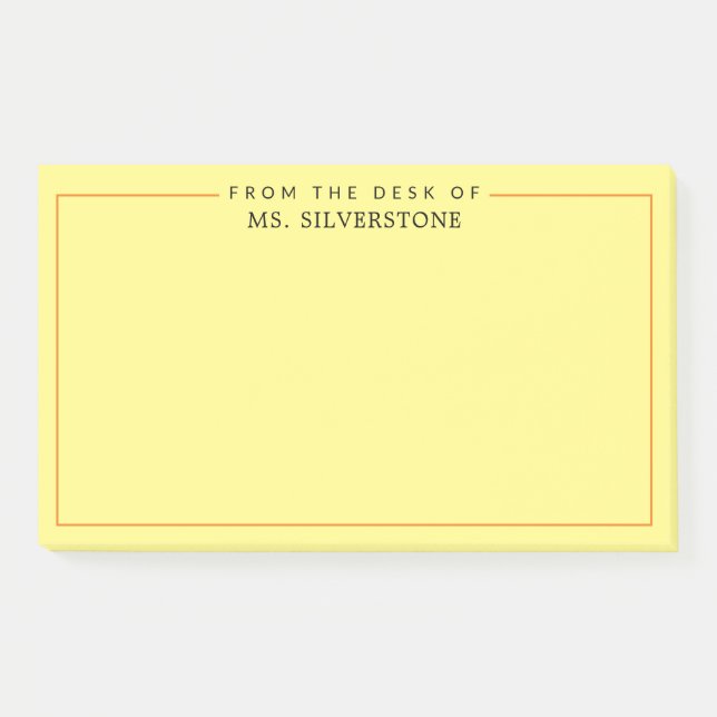 Personalised Teacher From The Desk Of Post-it Notes (Front)