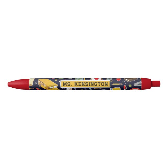 Personalised Teacher Gift Black Ink Pen (Front)