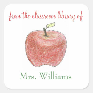 Personalised teacher gift bookplates square sticker