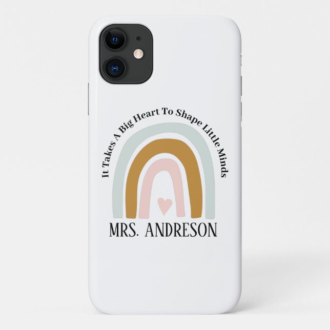 Personalised Teacher Gift, Rainbow Custom Name  Case-Mate iPhone Case (Back)