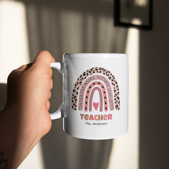 Personalised Teacher Gift , Rainbow Techer  Coffee Mug (Creator Uploaded)
