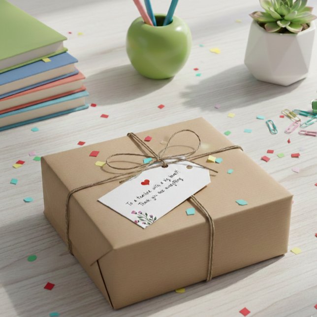 Personalised Teacher Gift Tag - Big Heart  (Creator Uploaded)