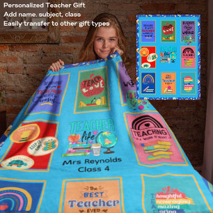 Personalised Teacher Gifts Appreciation Thank You Fleece Blanket