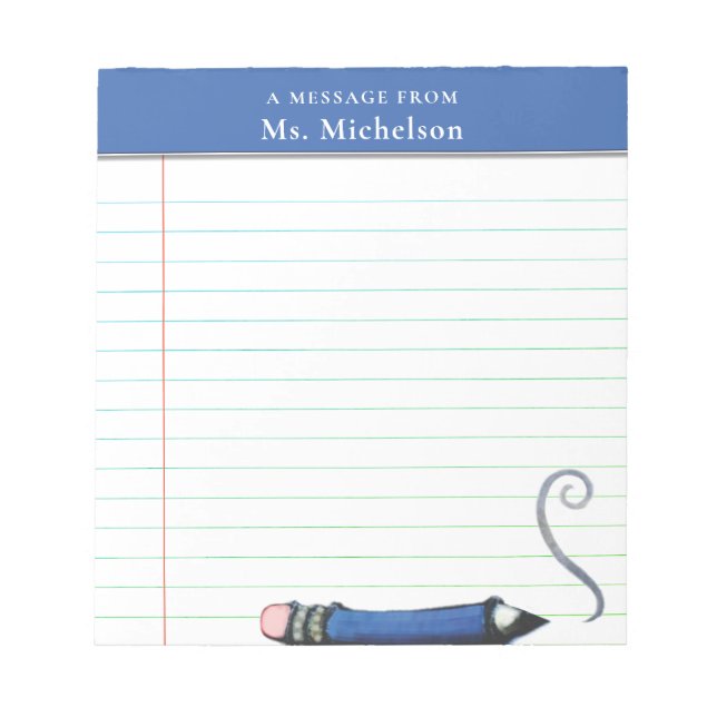Personalised Teacher Gifts Notepad (Front)