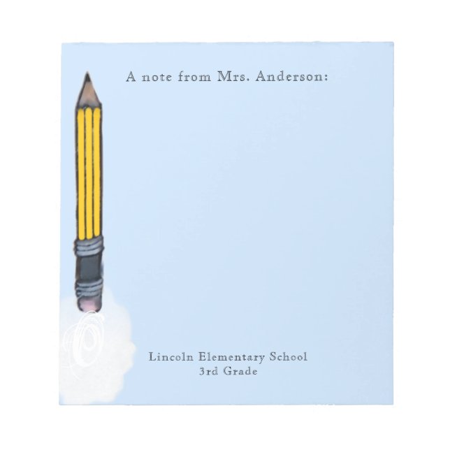 Personalised Teacher Gifts Notepad (Front)