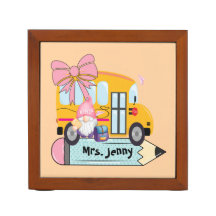 Personalised Teacher Gnome School Bus