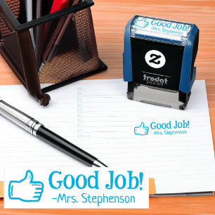 Personalised Teacher Good Job Thumbs Up Reward Self-inking Stamp