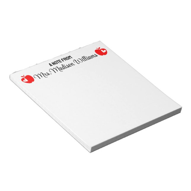 Personalised Teacher Grad Job Gift Back to School Notepad (Angled)