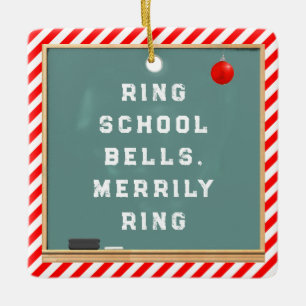 Personalised Teacher Holiday Gift Ceramic Ornament