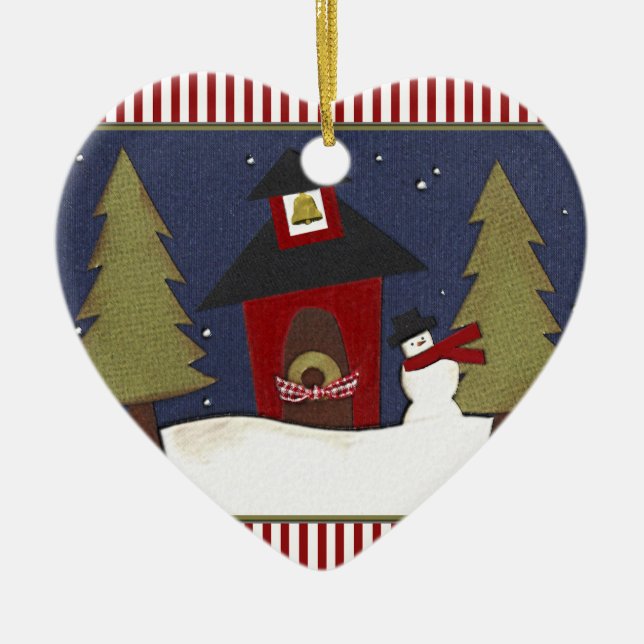 Personalised Teacher Holiday Gift Ceramic Tree Decoration (Front)