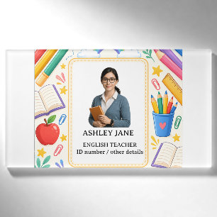 Personalised Teacher ID Badge School Staff