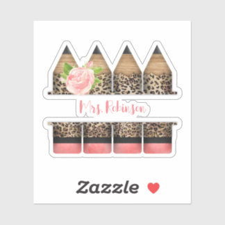 Personalised Teacher Leopard Print Pencil