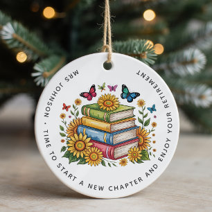 Personalised Teacher Librarian Retirement Ceramic Ornament