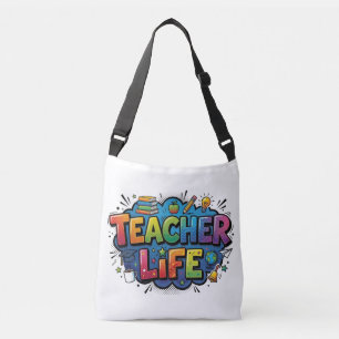 Personalised Teacher Life Pop Art Comic Style Crossbody Bag