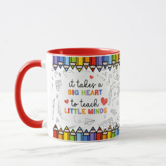 Personalised Teacher Mug Big Heart to Teach Little