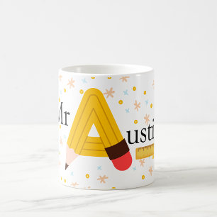 Personalised Teacher Mug – Pencil Themed